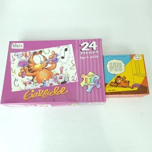 Garfield Birthday Party 24 Piece Jigsaw Puzzle Vista Paws Bonus Small Eat Sleep - Picture 1 of 6