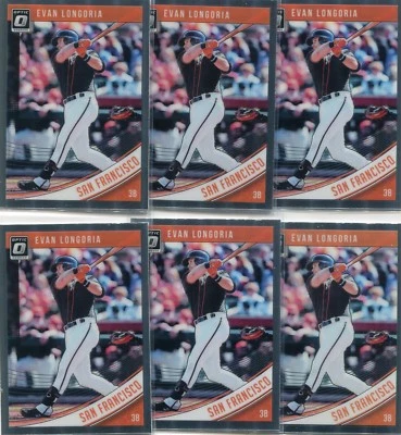 LOT (9) 2018 DONRUSS OPTIC EVAN LONGORIA SAN FRANCISCO GIANTS BASEBALL - 167 Foto 1 de 2