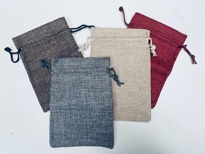 Bolsas pequeñas de arpillera de yute bolsa de regalo de yute de 3,7" x 5" (9,5 cm x 13 cm) rojo gris marrón - Imagen 1 de 2
