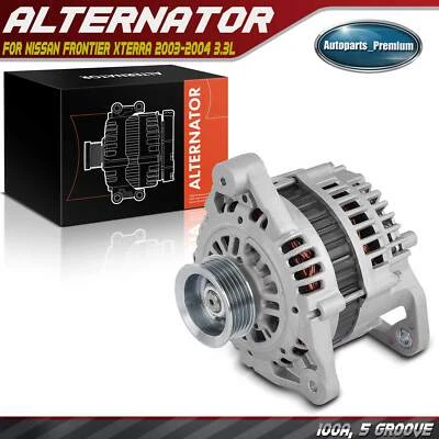 Alternador Nuevo para Nissan Frontier Xterra 2003-2004 V6 3.3L 100A 12V CW 5 Ranuras Foto 1 de 4