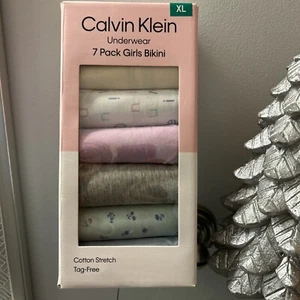 NIP Girls 7 Pack Sz XL Calvin Klein Underwear Bikini Cotton Stretch Tag-Free - Picture 1 of 5