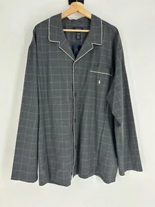 NWT Polo Ralph Lauren Gray & White Plaid Sleepwear Pajama Shirt Men's Size XL - Picture 1 of 9