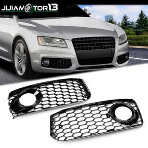 Parrilla de luz antiniebla negra apta para 08-12 Audi A5 S-Line/S5 B8 RS5 con borde - Imagen 1 de 12
