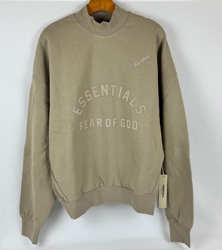 FEAR OF GOD FELPA PAURA DI DIO ESSENTIALS BEIGE POLVERE taglia GRANDE AUTENTICA