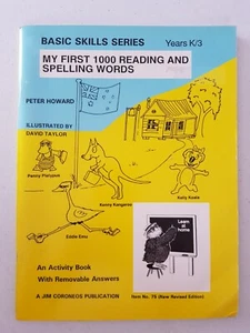 Basic Skills Book - My First 1000 Reading And Spelling words 1997 PB Homeschool - Imagen 1 de 8