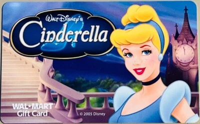WALMART Gift Card 2005 Disney Princess CINDERELLA Collectible No $ Value VL-2736 - Image 1 of 2