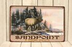 Sandpoint Idaho Tin Poster Metal Sign Vintage Travel Ad Hunter Hunting Cabin Xz