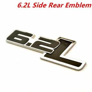 2Pcs 6.2L Black Emblem Badge Name Plate Decal Replaces OEM For Ford / Chevrolet