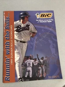 Vintage 1999 Durham Bulls Scorecard Unused With Cool Insert And Souvenir Bag - Picture 1 of 10