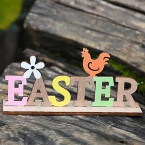 Adornos de madera de Pascua placa alfabeto de madera decoración de escritorio D4T6 D5H ~ - Imagen 1 de 12