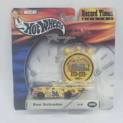 Hot Wheels Racing NASCAR Ken Schrader 2002 car and stopwatch new in package  - Image 1 of 2