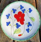 Italian Mancer Ceramar Hand Painted Floral Saucer Poppy Plate 8.5&quot;