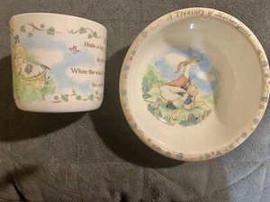 1980s Melamine Mother Goose Rock A Bye Baby Plate And Cup Set - Picture 1 of 6