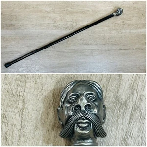 Vintage Collectible Old Man Mustache Head Handle Walking Stick Cane 35” - Picture 1 of 14