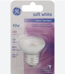 GE Lighting R14 Indoor Spotlight 40-Watt Light Bulb, Soft White, 1-Pack - Picture 1 of 2
