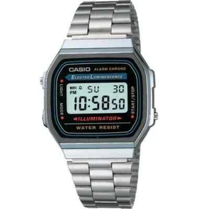 Casio Men's Watch Classic Digital Grey Dial Stainless Steel Bracelet A158WA-1 - Picture 1 of 3