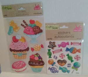 New Crafter's Square stickers Lot of 2 "Sweet treats" and Candy 🍭🍬 Scrapbookin - Picture 1 of 1