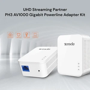 KIT ADAPTATEUR SECTEUR GIGABIT TENDA PH3 AV1000 RÉSEAU DOMESTIQUE RAPIDE 4K TWIN PACK UK - Photo 1/16