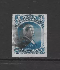 NEWFOUNDLAND SCOTT 39 USADO FINO - 1877 3c EDICIÓN ROULETA AZUL - REINA VICTORIA - Imagen 1 de 2