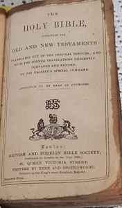 Holy Bible British And Foreign Bible Society 1st EDITION 1804 EYRE&SPOTTISWOODE - Picture 1 of 6