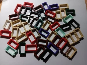 LEGO BULK LOT 50 WINDOW FRAME 1X2X3 FLAT FRONT #60593 NO PANES MIXED COLORS - Picture 1 of 3