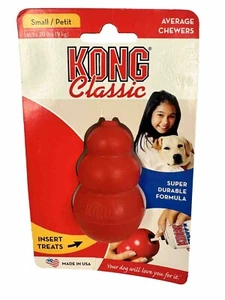 Juguete para masticar de goma clásico KONG T3 para perros - pequeño hasta 20 libras rojo hecho en EE. UU. - Imagen 1 de 6