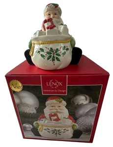 Lenox Holiday Santa Covered Candy Dish American By Design Christmas With Box - Picture 1 of 21