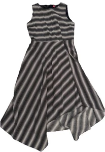 Abito Vince Camuto bianco e nero a righe asimmetrico linea A taglia 8 - Foto 1 di 6