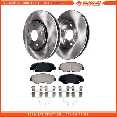 Kit de rotores de freio a disco dianteiro e pastilhas de freio de cerâmica para 2003 - 2008 Honda Pilot - Imagem 1 de 4