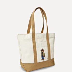 Bolso de Mano Polo Ralph Lauren Para Mujer Oso Lona Mediano/Genuino/FedEx - Imagen 1 de 8