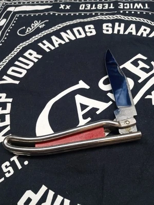 Cuchillo Plegable Geo Schrade De Colección Marco de Alambre Raro Marco Grande Clip Hoja Foto 1 de 4