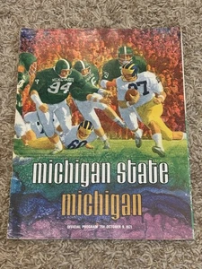 1971 Michigan State vs Michigan Football Program MSU Auction Free Shipping - Picture 1 of 3