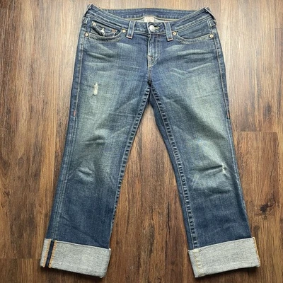 True Religion Billy Blue Jean Capris Denim Women's Size 31 - Image 1 of 4
