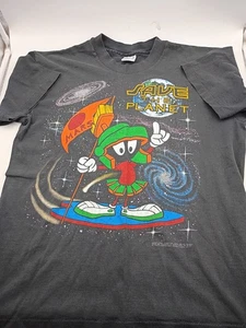 T-shirt vintage 1991 Anvil Marvin The Martian punto singolo taglia L Save The Planet - Foto 1 di 7