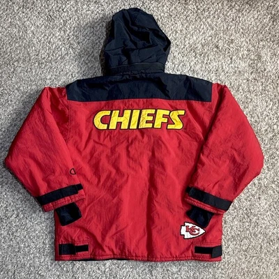 VTG Kansas City Chiefs Lined All Weather Jacket Coat Champion Brand X-Large - Изображение 1 из 4
