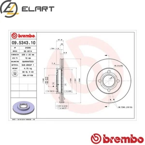 2x BRAKE DISC 09.5343.10 FOR AUDI 90B280B2COUPEB2 JS/SK/HP 2.0L HY/JT/KV 2.2L - Picture 1 of 7