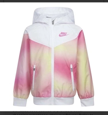 Jaqueta com capuz Nike meninas zíper completo frontal Windrunner tamanho 6 Magic Flamingo nova com etiquetas $50 - Imagem 1 de 4