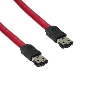 2er-PACK NEU 1 M 3 FUSS eSATA auf eSATA 7-polig abgeschirmtes externes Datenkabel Kabel rot - Bild 1 von 1