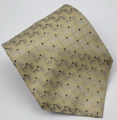 Corbata de seda Croft & Barrow gris dorado negro geométrica para hombre EE. UU. 57 x 4 Foto 1 de 4