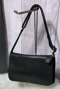 Coach Full Flap Natural Grain Black Leather 4928 Shoulder Crossbody Bag READ EUC - Picture 1 of 24