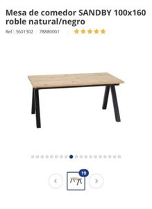 Mesa comedor madera Roble natural/ negro - Imagen 1 de 6