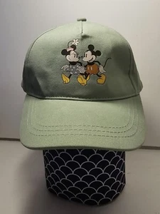 Disney Mickey Minnie Mouse ALDI Exclusive Retro Green Baseball Cap Hat NWT - Picture 1 of 8