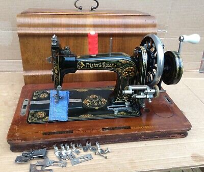 Beautiful Antique Frister & Rossman Handcrank Transverse Shuttle Sewing Machine • 487.94€