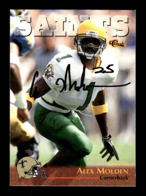 1996 Classic NFL Rookies #27 Alex Molden HAND SIGNED AUTO - Image 1 of 2