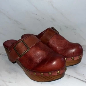 NEW Free People Culver City Leather Clog burgundy sz 39.5. (I15) - Picture 1 of 5