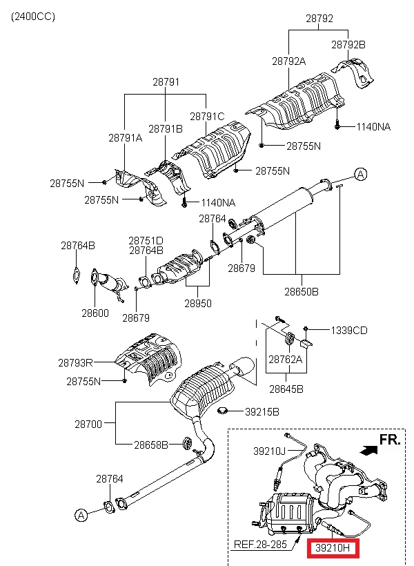 Genuino/OEM 3921025300 CONJUNTO DE SENSORES-OXÍGENO, FR para Hyundai Sonata (NF) 04 Foto 1 de 1