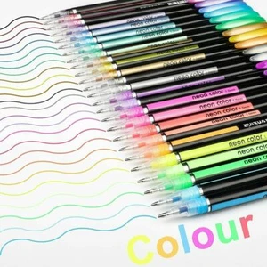 48Pcs Gel Pen Set Metallic Pastel Glitter Neon Gel Pens for Adult Colouring Book - Picture 1 of 12