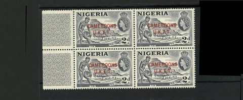 M6324 Cameroon 1960 SGT4b - 2d bluish grey in a left marginal block of 4 Cover