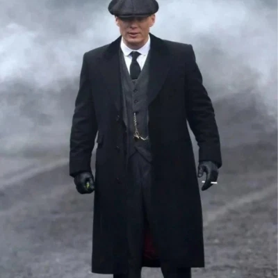 Thomas Shelby Cillian Murphy Peaky Blinders Costume Men's Woolen Trench Coat - Image 1 of 4