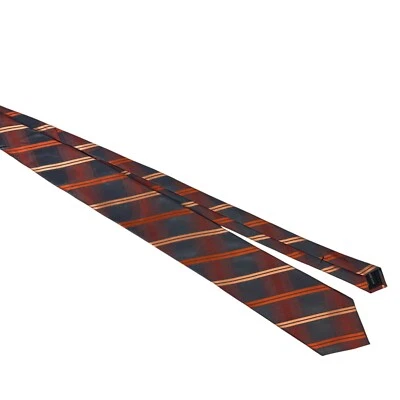 Мужской шелковый галстук Arrow в клетку с красными и оранжевыми полосками - Изображение 1 из 4